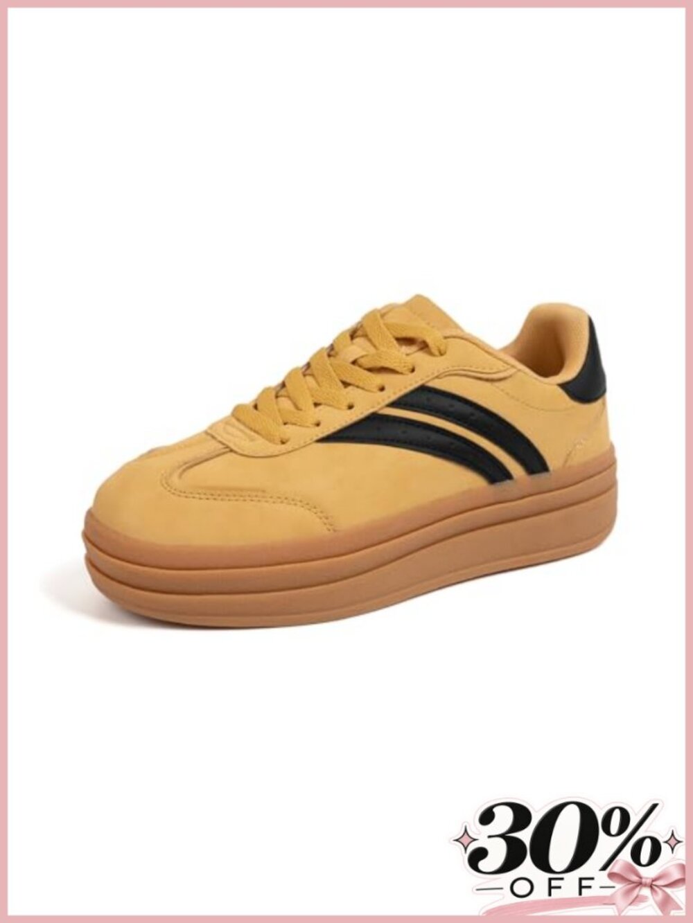 Platform Sneakers Women Chunky Casual Walking Shoes Lace Up Lightweight